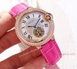 Copy Ballon Bleu Cartier Rose Gold Diamond 39mm Watch Women size